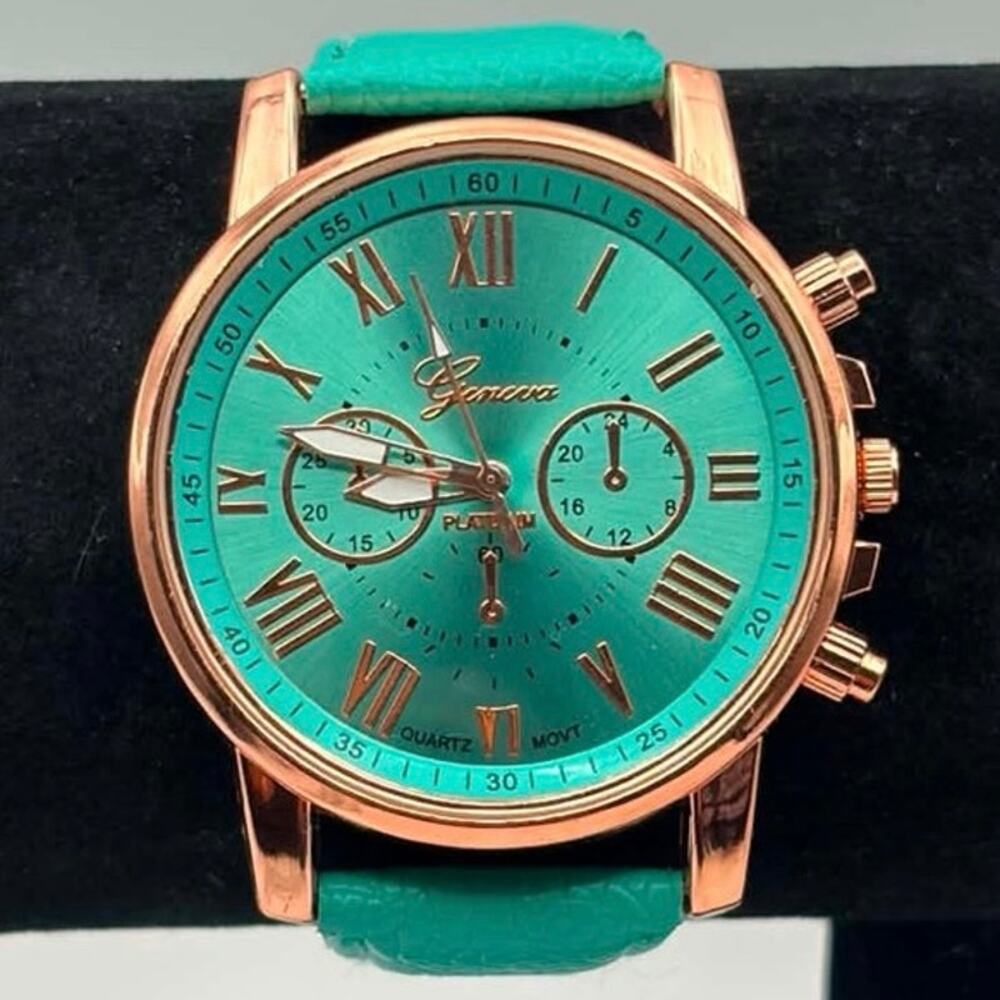 Rose Gold & Teal Geneva Men’s Watch